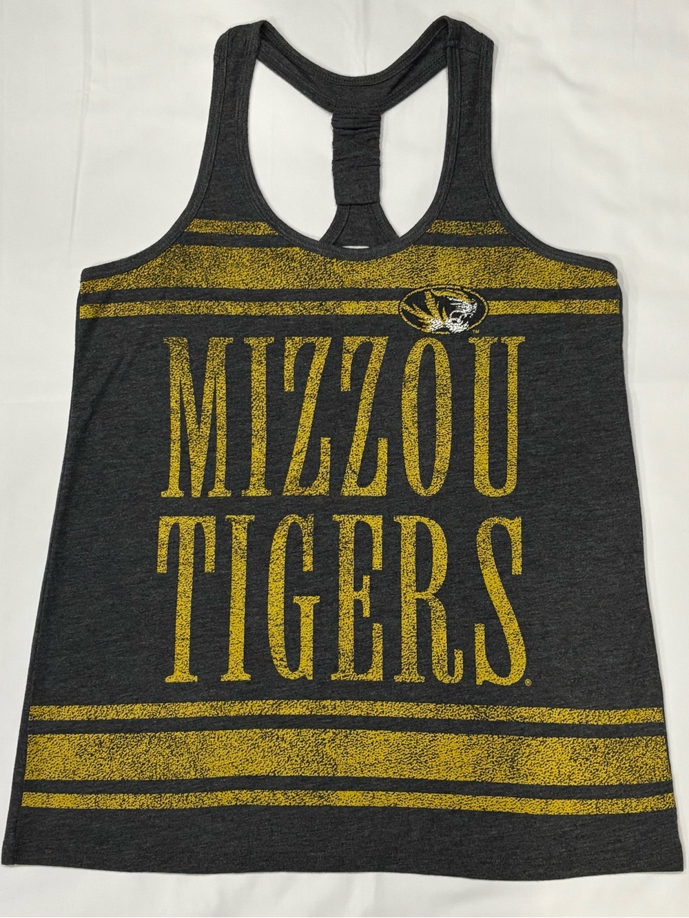 Mizzou Tigers Women’s Racerback Tank Top Medium Gray - Proedge Knights Apparel